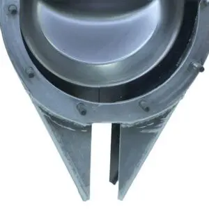 9" center housing top view